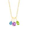 Thumbnail Image 2 of Lab-Created Opal Birthstone Necklace 10K Yellow Gold 18"