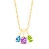 Thumbnail Image 3 of Lab-Created Ruby Birthstone Necklace 10K Yellow Gold 18&quot;