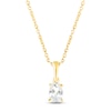 Thumbnail Image 0 of White Lab-Created Sapphire Birthstone Necklace 10K Yellow Gold 18"