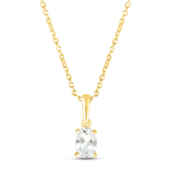 Lab-Created Sapphire Birthstone Necklace 10K Yellow Gold 18