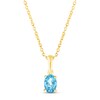 Thumbnail Image 0 of Swiss Blue Topaz Birthstone Necklace 10K Yellow Gold 18"