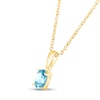 Thumbnail Image 1 of Swiss Blue Topaz Birthstone Necklace 10K Yellow Gold 18"