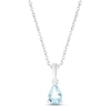Thumbnail Image 1 of Aquamarine Birthstone Necklace Sterling Silver 18&quot;