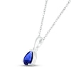 Thumbnail Image 1 of Blue Lab-Created Sapphire Birthstone Necklace Sterling Silver 18"