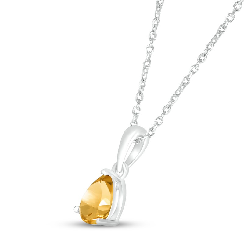 Main Image 2 of Citrine Birthstone Necklace Sterling Silver 18"