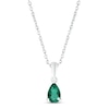 Thumbnail Image 1 of Lab-Created Emerald Birthstone Necklace Sterling Silver 18"