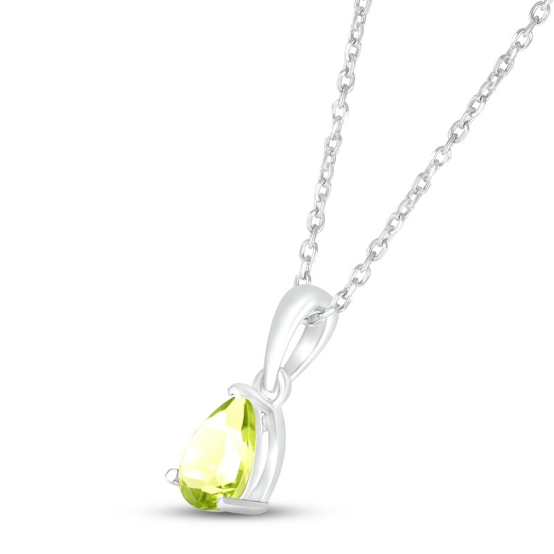 Peridot Birthstone Necklace Sterling Silver 18"