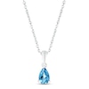 Thumbnail Image 0 of Swiss Blue Topaz Birthstone Necklace Sterling Silver 18"
