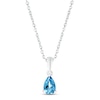 Thumbnail Image 1 of Swiss Blue Topaz Birthstone Necklace Sterling Silver 18"