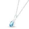 Thumbnail Image 1 of Swiss Blue Topaz Birthstone Necklace Sterling Silver 18"