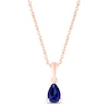 Thumbnail Image 1 of Blue Lab-Created Sapphire Birthstone Necklace 10K Rose Gold 18"
