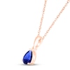 Thumbnail Image 2 of Blue Lab-Created Sapphire Birthstone Necklace 10K Rose Gold 18"