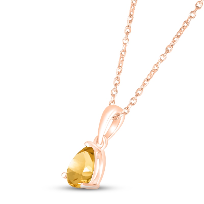 Main Image 2 of Citrine Birthstone Necklace 10K Rose Gold 18&quot;