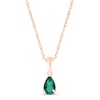 Thumbnail Image 0 of Lab-Created Emerald Birthstone Necklace 10K Rose Gold 18"