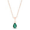 Thumbnail Image 1 of Lab-Created Emerald Birthstone Necklace 10K Rose Gold 18&quot;