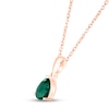 Thumbnail Image 2 of Lab-Created Emerald Birthstone Necklace 10K Rose Gold 18&quot;