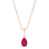 Thumbnail Image 1 of Lab-Created Ruby Birthstone Necklace 10K Rose Gold 18&quot;