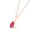 Thumbnail Image 2 of Lab-Created Ruby Birthstone Necklace 10K Rose Gold 18&quot;