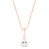 Thumbnail Image 0 of White Lab-Created Sapphire Birthstone Necklace 10K Rose Gold 18"