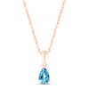 Thumbnail Image 0 of Swiss Blue Topaz Birthstone Necklace 10K Rose Gold 18"