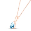 Thumbnail Image 1 of Swiss Blue Topaz Birthstone Necklace 10K Rose Gold 18"