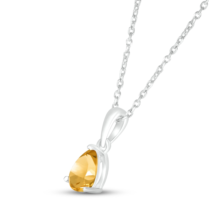 Main Image 2 of Citrine Birthstone Necklace 10K White Gold 18&quot;