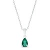 Thumbnail Image 1 of Lab-Created Emerald Birthstone Necklace 10K White Gold 18"