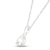 Thumbnail Image 1 of White Lab-Created Sapphire Birthstone Necklace 10K White Gold 18"