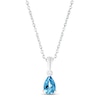 Thumbnail Image 0 of Swiss Blue Topaz Birthstone Necklace 10K White Gold 18"