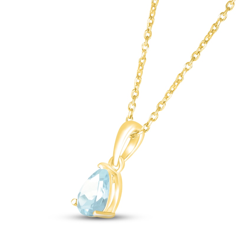 Main Image 2 of Aquamarine Birthstone Necklace 10K Yellow Gold 18&quot;