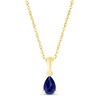 Thumbnail Image 1 of Blue Lab-Created Sapphire Birthstone Necklace 10K Yellow Gold 18"