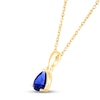 Thumbnail Image 2 of Blue Lab-Created Sapphire Birthstone Necklace 10K Yellow Gold 18"