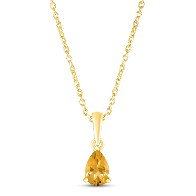 Main Image 1 of Citrine Birthstone Necklace 10K Yellow Gold 18&quot;