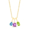 Thumbnail Image 2 of Lab-Created Emerald Birthstone Necklace 10K Yellow Gold 18"