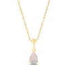Thumbnail Image 1 of Lab-Created Opal Birthstone Necklace 10K Yellow Gold 18&quot;