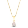 Thumbnail Image 0 of Lab-Created Opal Birthstone Necklace 10K Yellow Gold 18"