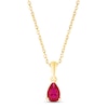 Thumbnail Image 0 of Lab-Created Ruby Birthstone Necklace 10K Yellow Gold 18"