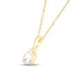 Thumbnail Image 1 of White Lab-Created Sapphire Birthstone Necklace 10K Yellow Gold 18"