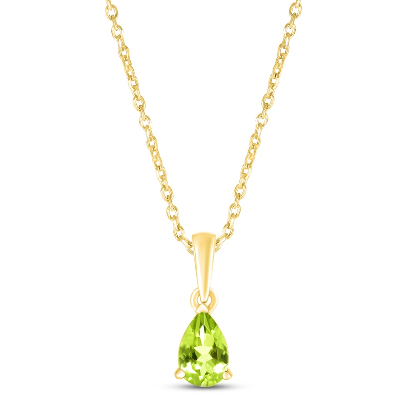Main Image 1 of Peridot Birthstone Necklace 10K Yellow Gold 18&quot;
