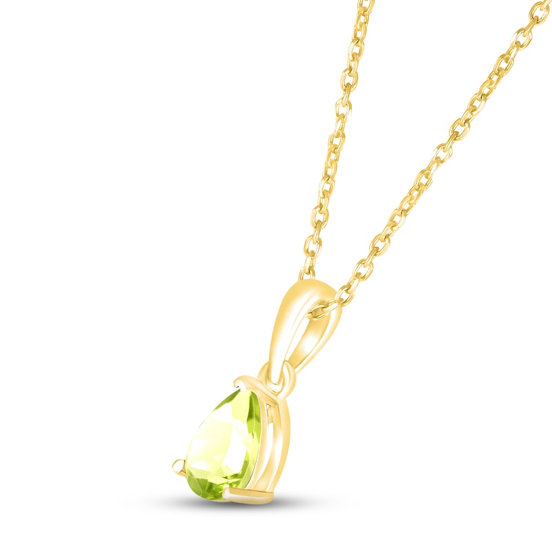 Main Image 2 of Peridot Birthstone Necklace 10K Yellow Gold 18&quot;