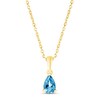 Thumbnail Image 1 of Swiss Blue Topaz Birthstone Necklace 10K Yellow Gold 18"