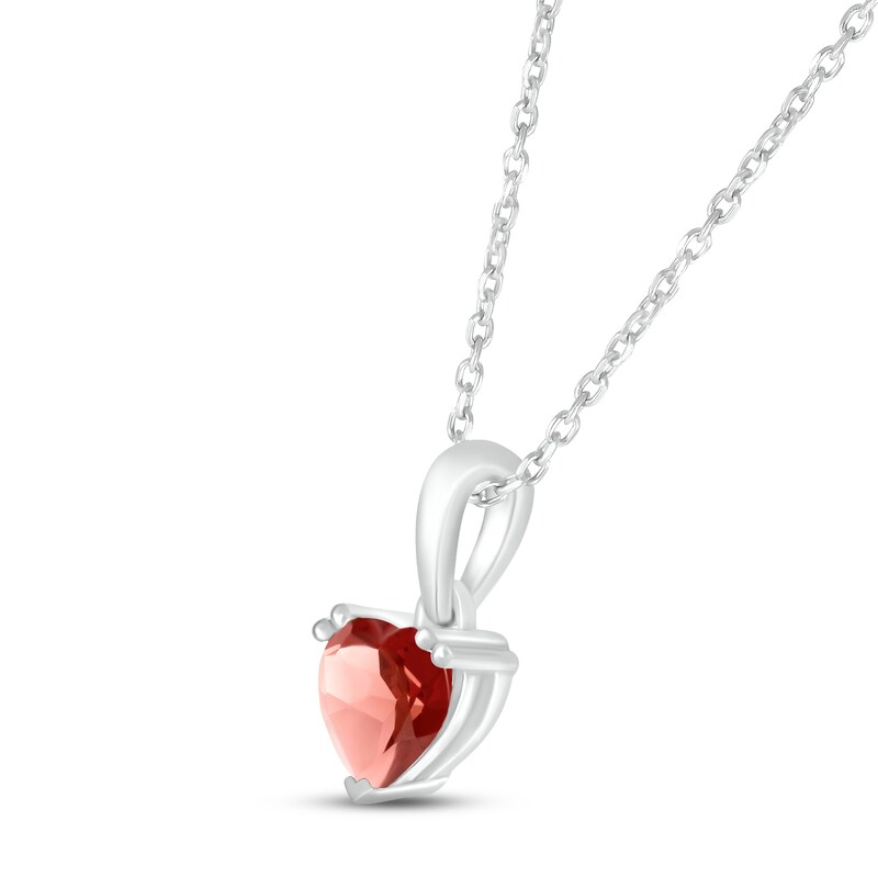 Main Image 2 of Garnet Birthstone Necklace Sterling Silver 18&quot;