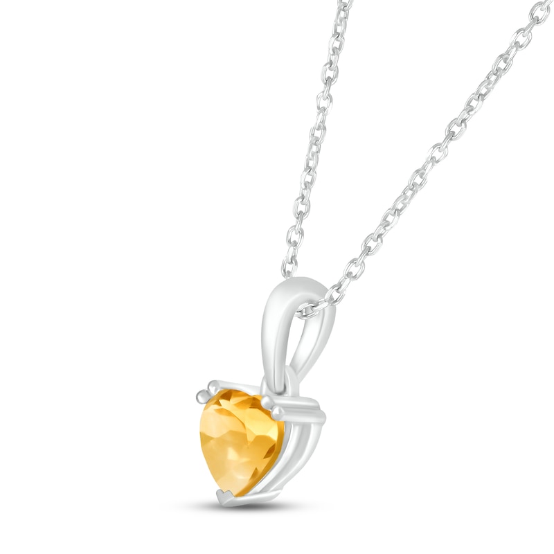Main Image 2 of Citrine Birthstone Necklace Sterling Silver 18"