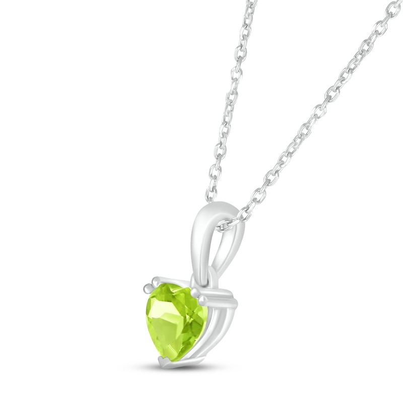 Peridot Birthstone Necklace Sterling Silver 18"