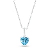 Thumbnail Image 1 of Swiss Blue Topaz Birthstone Necklace Sterling Silver 18&quot;