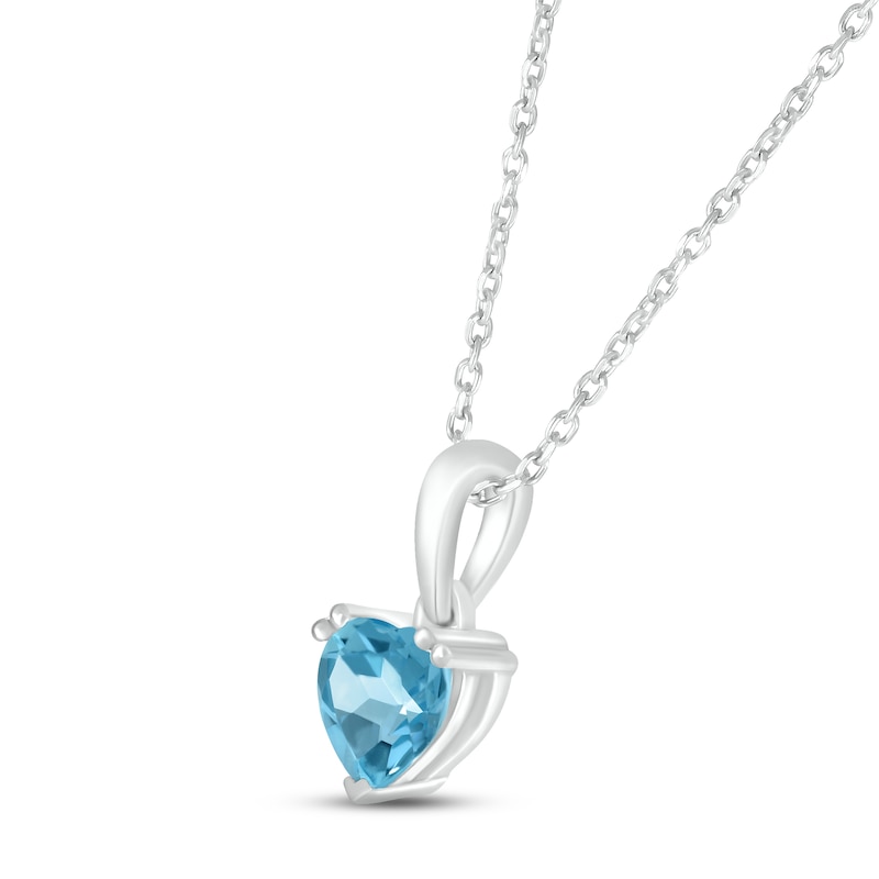 Main Image 2 of Swiss Blue Topaz Birthstone Necklace Sterling Silver 18&quot;