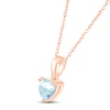 Thumbnail Image 1 of Aquamarine Birthstone Necklace 10K Rose Gold 18"
