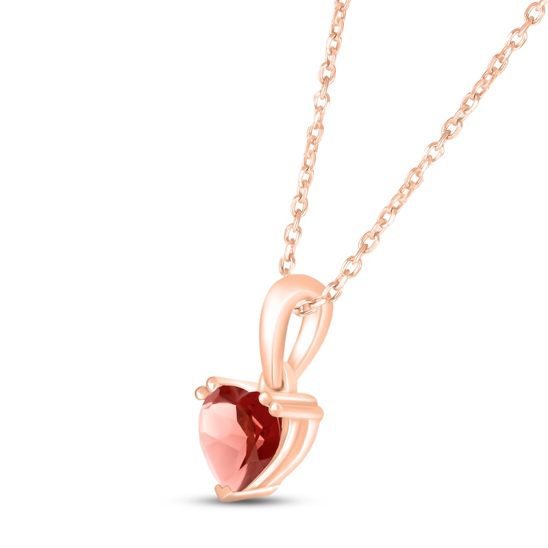 Main Image 2 of Garnet Birthstone Necklace 10K Rose Gold 18&quot;