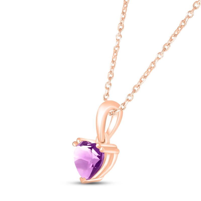 Main Image 2 of Amethyst Birthstone Necklace 10K Rose Gold 18"
