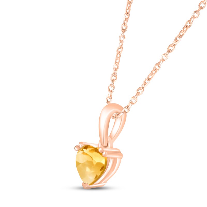 Main Image 2 of Citrine Birthstone Necklace 10K Rose Gold 18&quot;